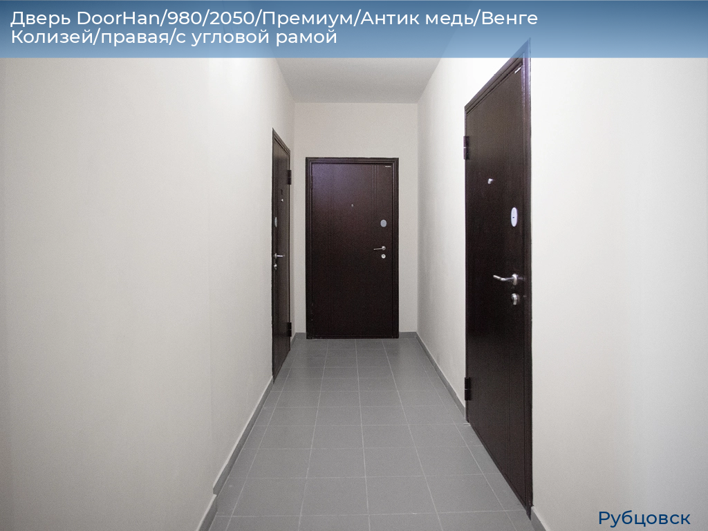 Дверь DoorHan/980/2050/Премиум/Антик медь/Венге Колизей/правая/с угловой рамой, rubtsovsk.doorhan.ru